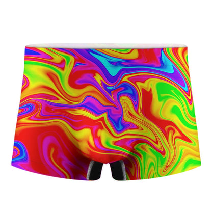 Abstract Colorful Liquid Trippy Print Men's Boxer Briefs