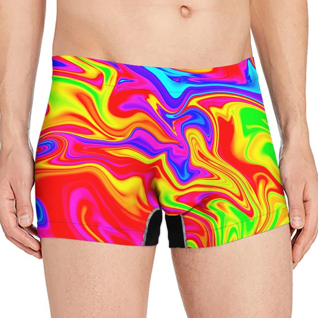 Abstract Colorful Liquid Trippy Print Men's Boxer Briefs