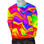 Abstract Colorful Liquid Trippy Print Men's Crewneck Sweatshirt GearFrost