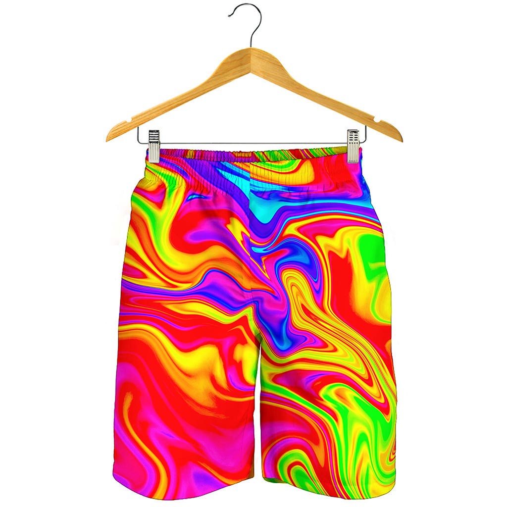 Abstract Colorful Liquid Trippy Print Men's Shorts
