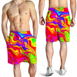 Abstract Colorful Liquid Trippy Print Men's Shorts
