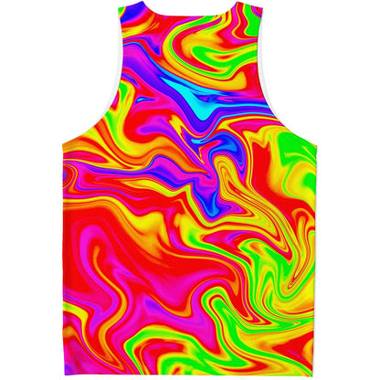 Abstract Colorful Liquid Trippy Print Men's Tank Top
