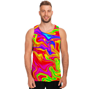 Abstract Colorful Liquid Trippy Print Men's Tank Top