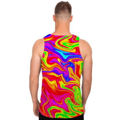 Abstract Colorful Liquid Trippy Print Men's Tank Top