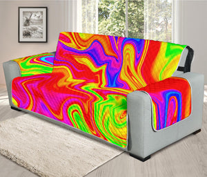 Abstract Colorful Liquid Trippy Print Oversized Sofa Protector