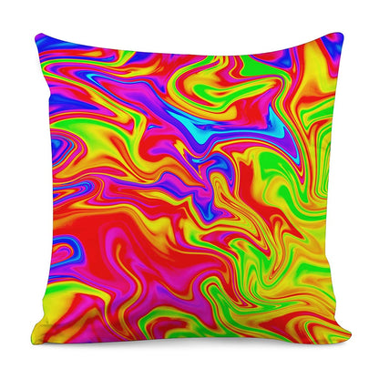 Abstract Colorful Liquid Trippy Print Pillow Cover