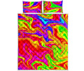 Abstract Colorful Liquid Trippy Print Quilt Bed Set