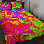 Abstract Colorful Liquid Trippy Print Quilt Bed Set