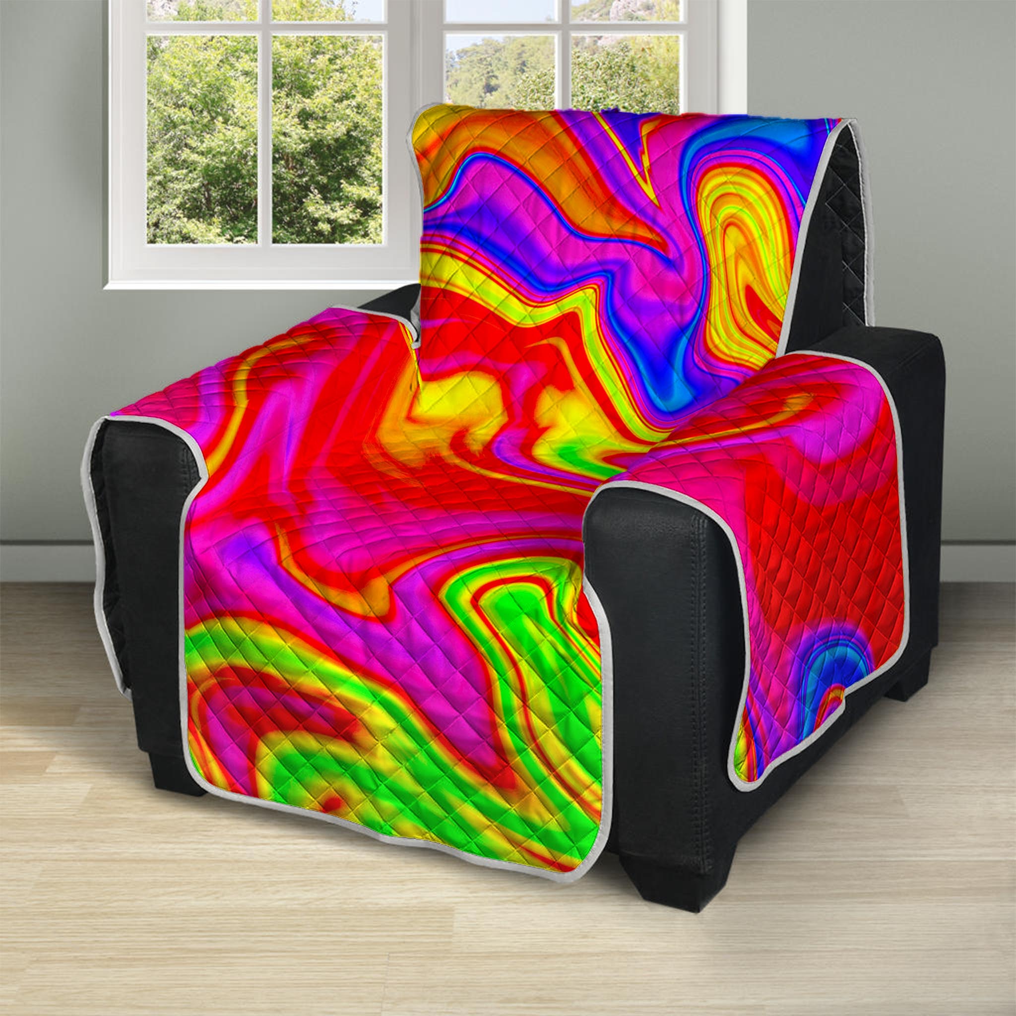 Abstract Colorful Liquid Trippy Print Recliner Protector