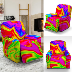 Abstract Colorful Liquid Trippy Print Recliner Slipcover