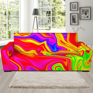 Abstract Colorful Liquid Trippy Print Sofa Slipcover
