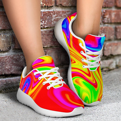Abstract Colorful Liquid Trippy Print Sport Shoes GearFrost