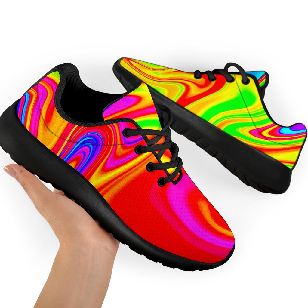 Abstract Colorful Liquid Trippy Print Sport Shoes GearFrost