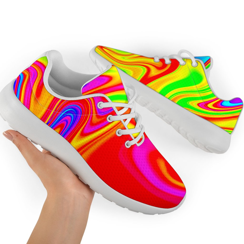 Abstract Colorful Liquid Trippy Print Sport Shoes GearFrost