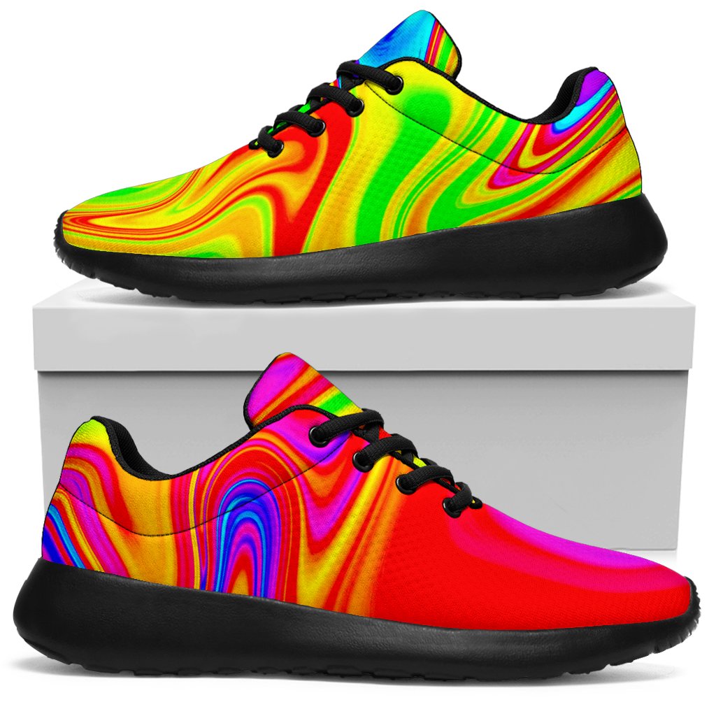 Abstract Colorful Liquid Trippy Print Sport Shoes GearFrost