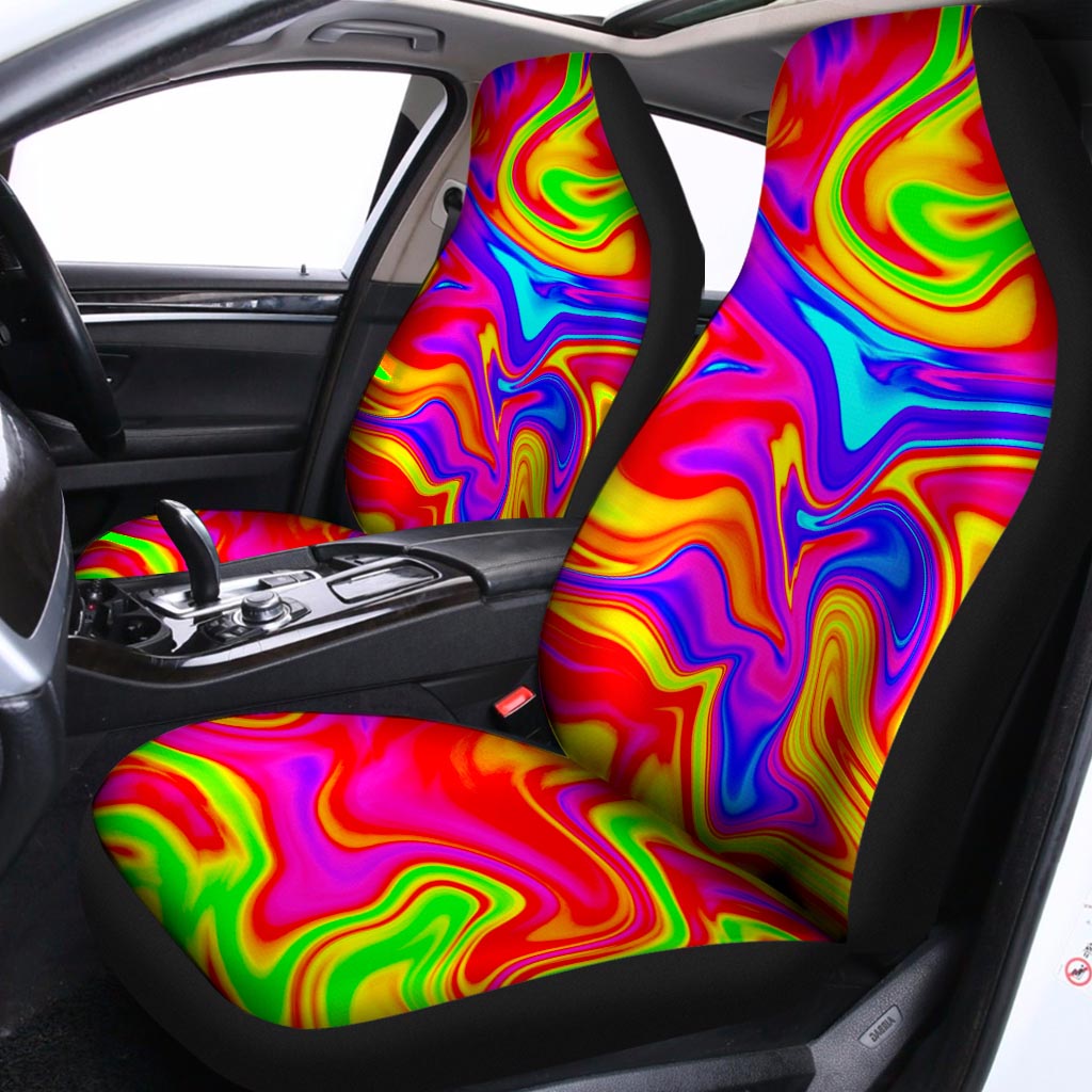 Abstract Colorful Liquid Trippy Print Universal Fit Car Seat Covers