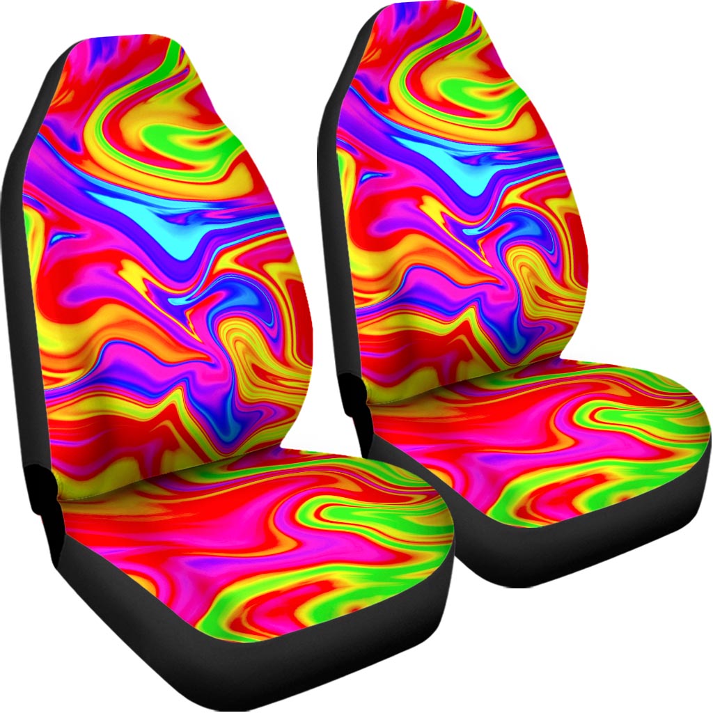 Abstract Colorful Liquid Trippy Print Universal Fit Car Seat Covers