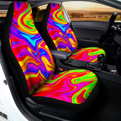 Abstract Colorful Liquid Trippy Print Universal Fit Car Seat Covers