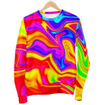 Abstract Colorful Liquid Trippy Print Women's Crewneck Sweatshirt GearFrost