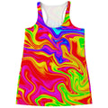Abstract Colorful Liquid Trippy Print Women's Racerback Tank Top