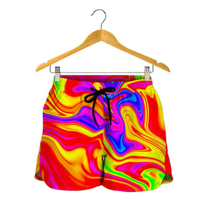 Abstract Colorful Liquid Trippy Print Women's Shorts