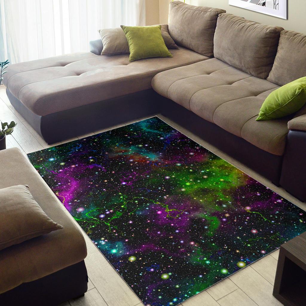 Abstract Dark Galaxy Space Print Area Rug GearFrost