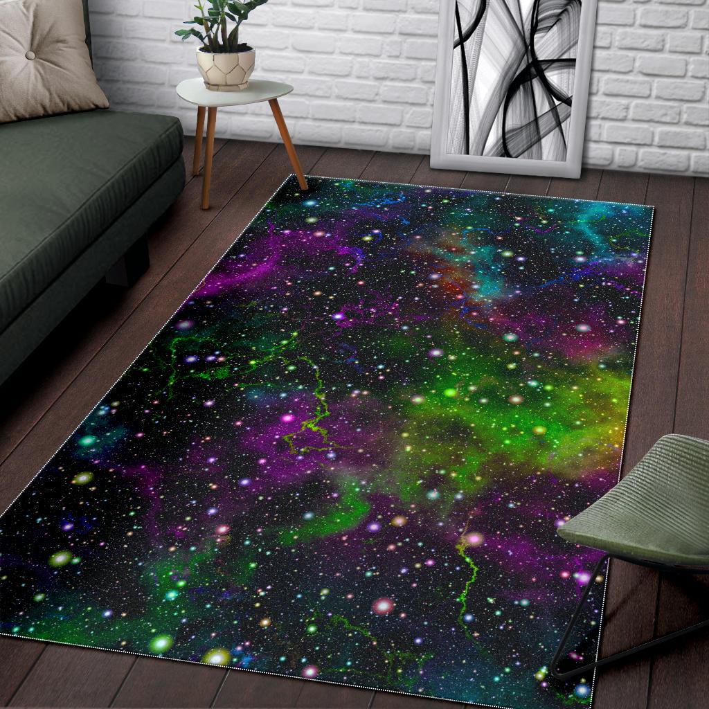 Abstract Dark Galaxy Space Print Area Rug GearFrost