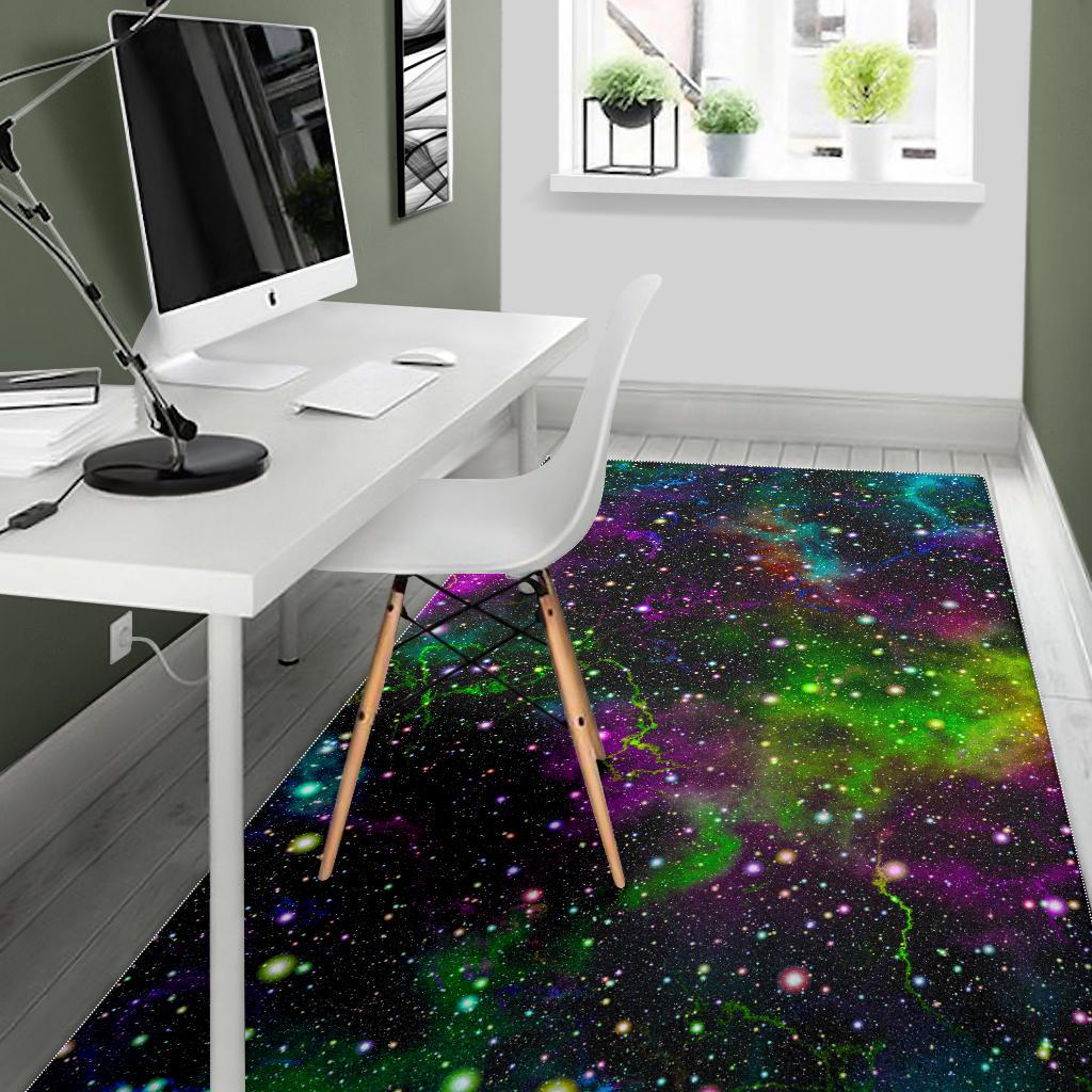 Abstract Dark Galaxy Space Print Area Rug GearFrost