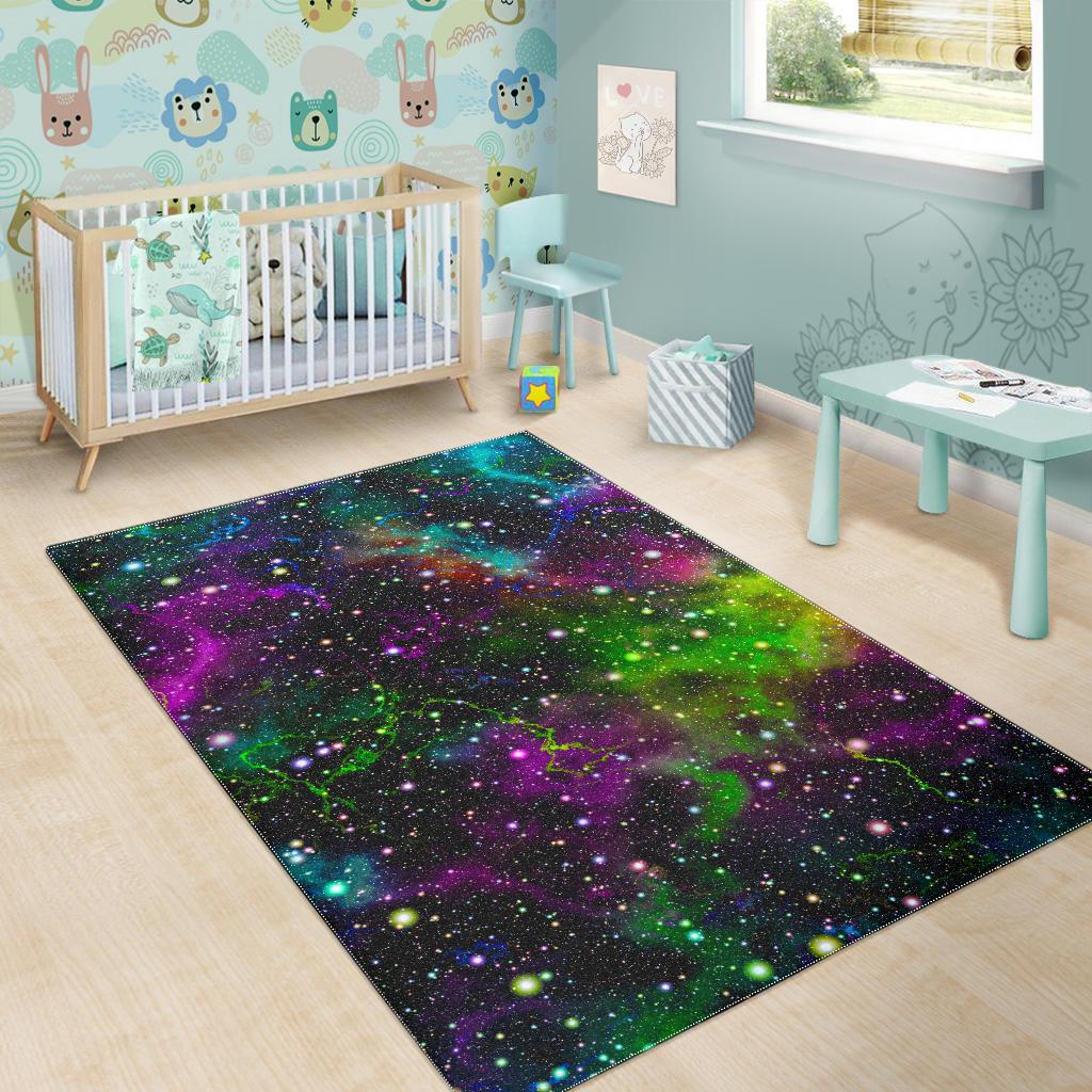 Abstract Dark Galaxy Space Print Area Rug GearFrost