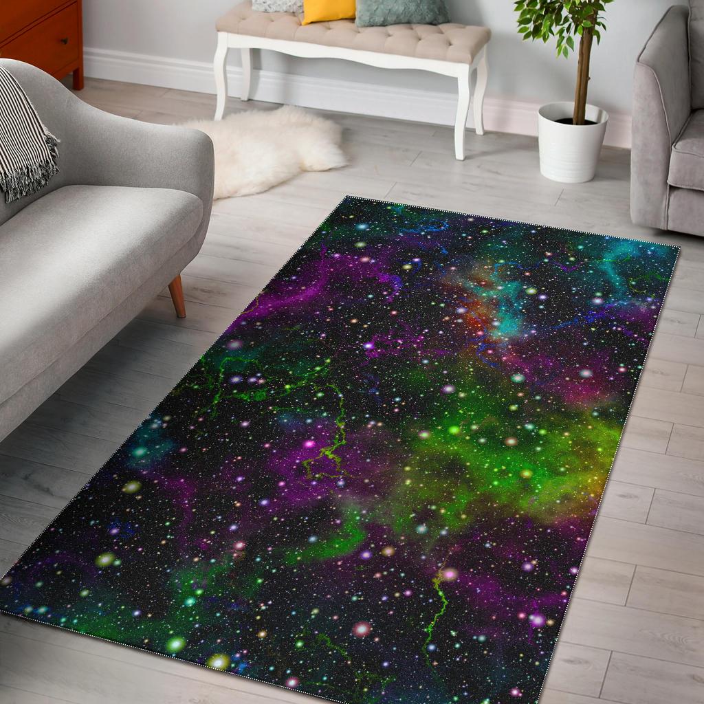 Abstract Dark Galaxy Space Print Area Rug GearFrost