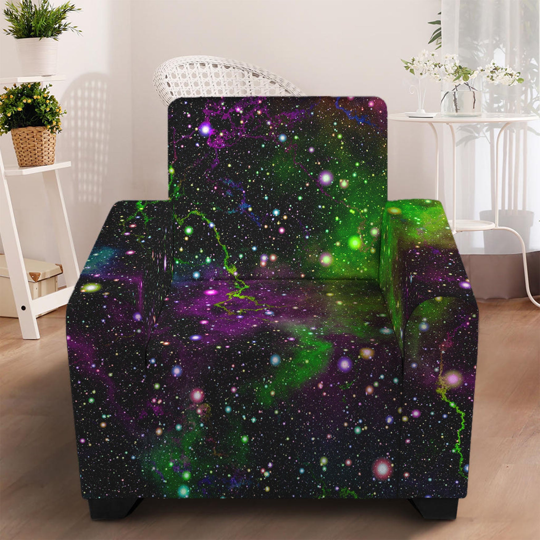 Abstract Dark Galaxy Space Print Armchair Slipcover