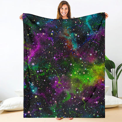 Abstract Dark Galaxy Space Print Blanket