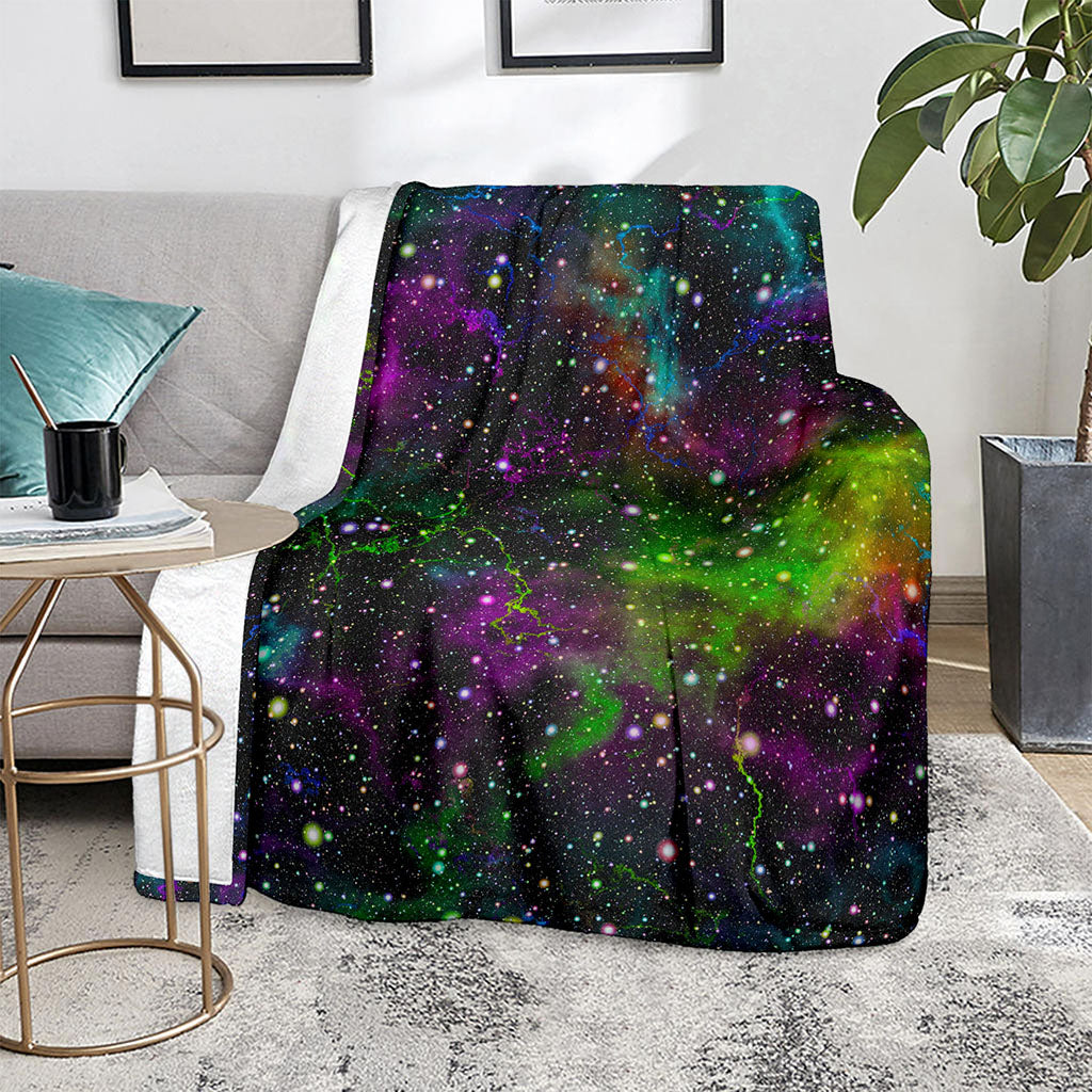 Abstract Dark Galaxy Space Print Blanket