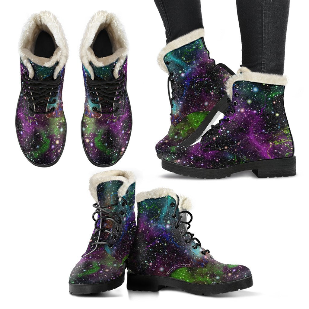 Abstract Dark Galaxy Space Print Comfy Boots GearFrost