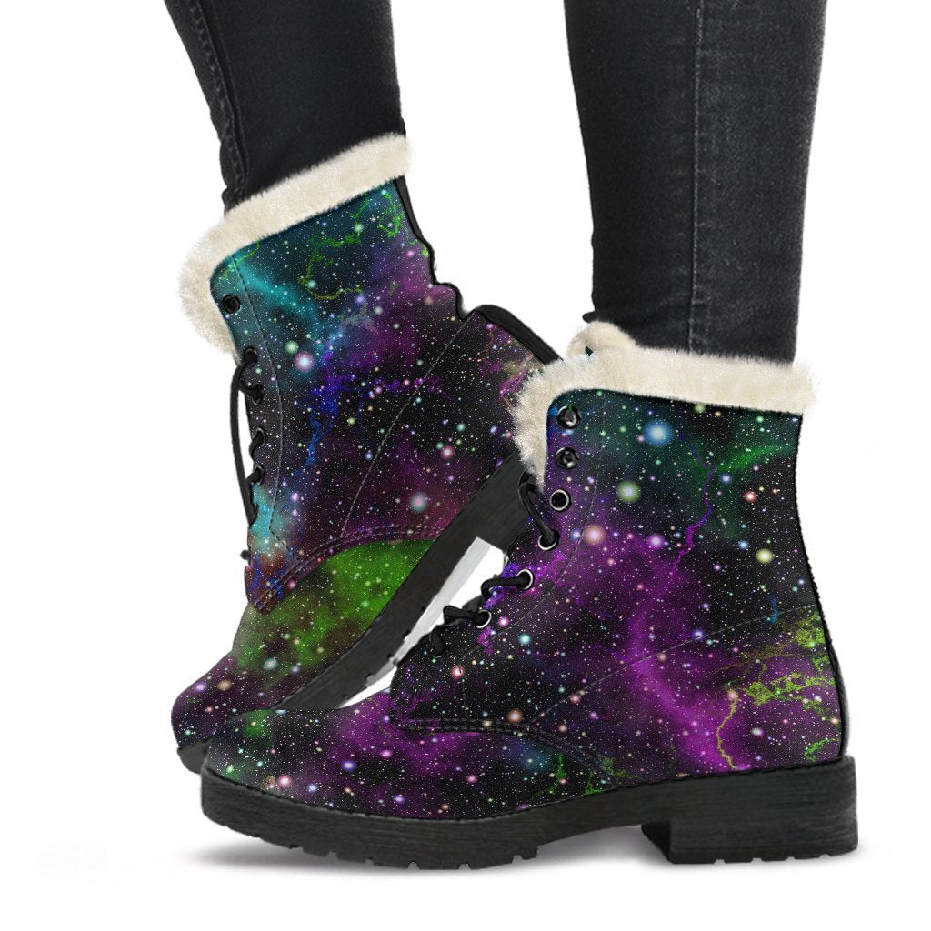 Abstract Dark Galaxy Space Print Comfy Boots GearFrost