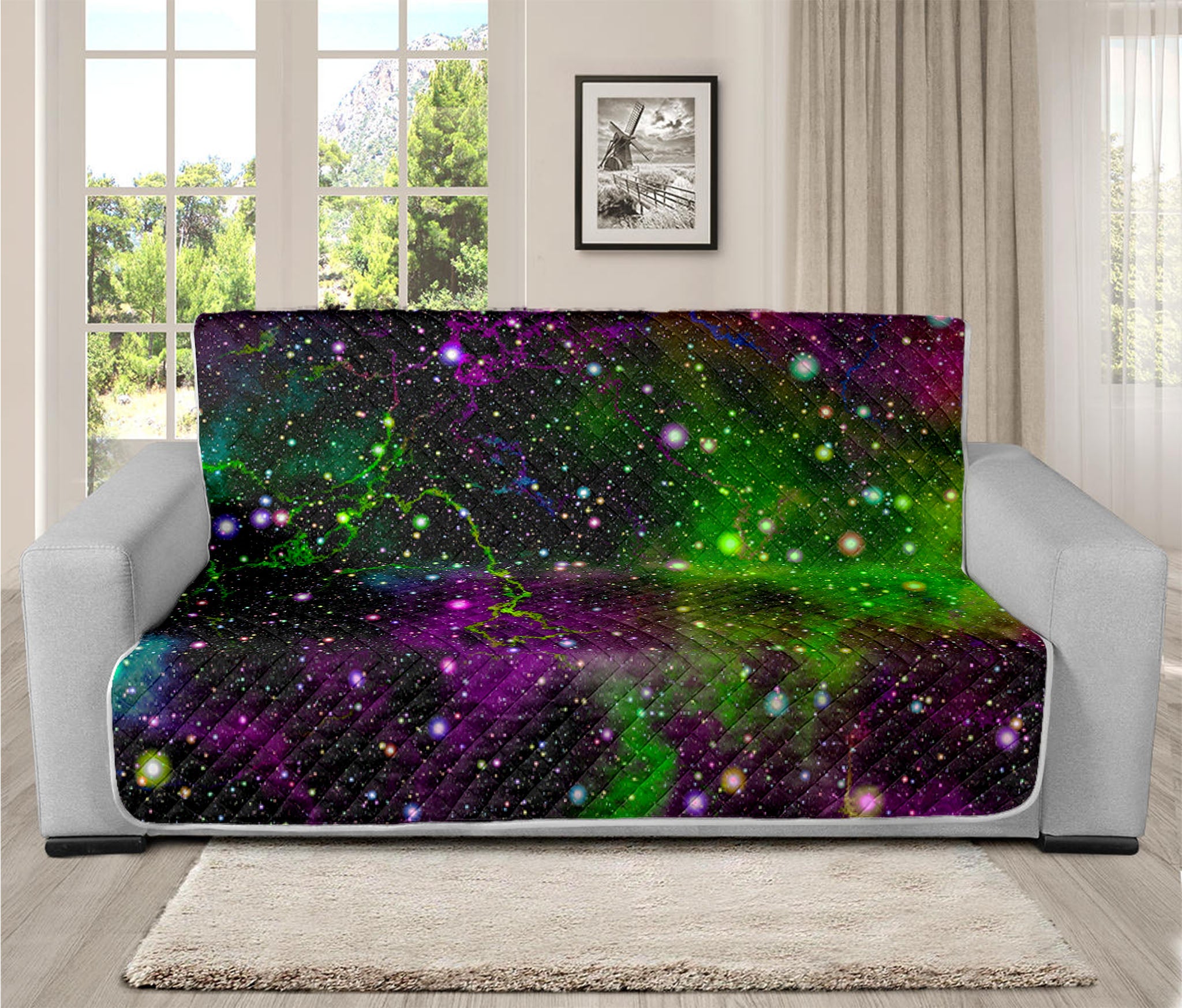 Abstract Dark Galaxy Space Print Futon Protector