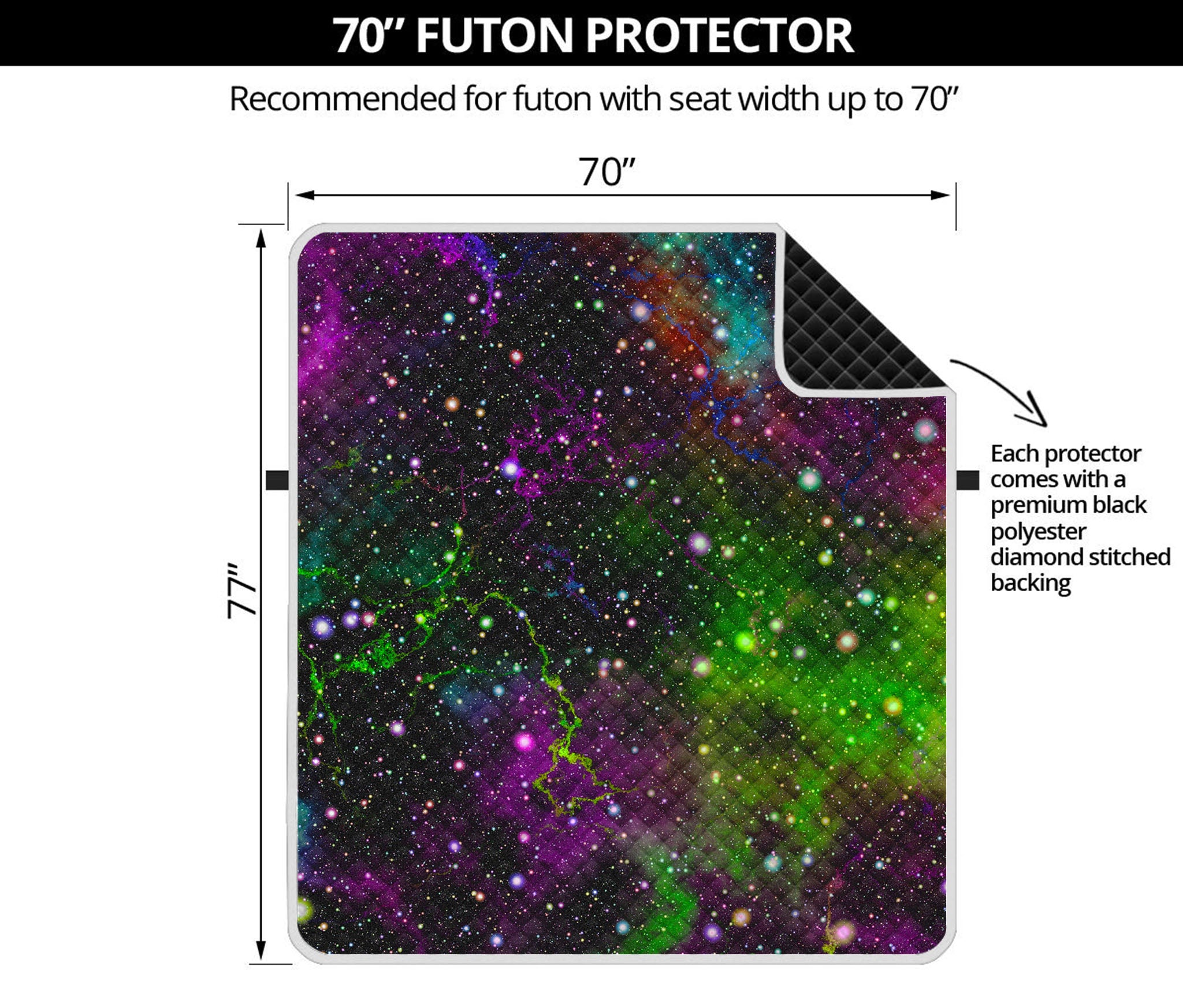 Abstract Dark Galaxy Space Print Futon Protector