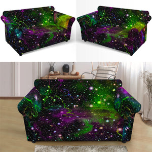 Abstract Dark Galaxy Space Print Loveseat Slipcover