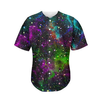 Abstract Dark Galaxy Space Print Men's Baseball Jersey