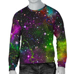 Abstract Dark Galaxy Space Print Men's Crewneck Sweatshirt GearFrost