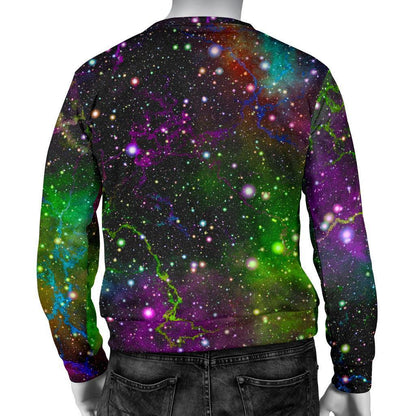 Abstract Dark Galaxy Space Print Men's Crewneck Sweatshirt GearFrost
