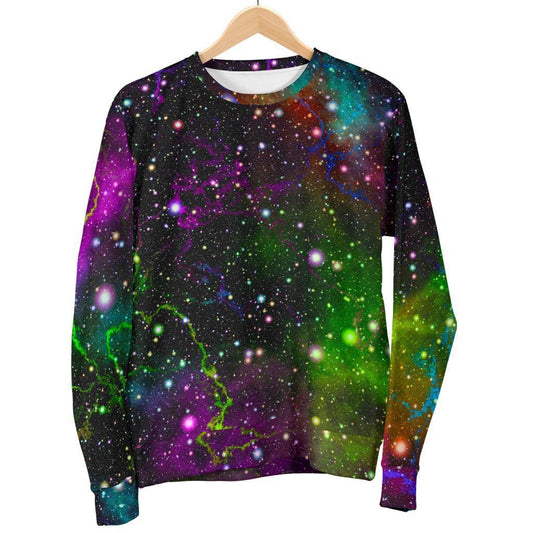 Abstract Dark Galaxy Space Print Men's Crewneck Sweatshirt GearFrost