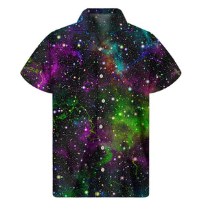 Abstract Dark Galaxy Space Print Men's Short Sleeve Shirt