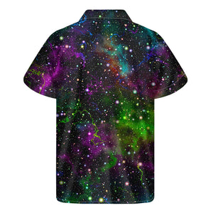 Abstract Dark Galaxy Space Print Men's Short Sleeve Shirt