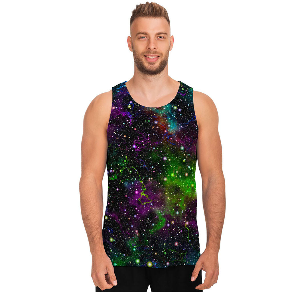 Abstract Dark Galaxy Space Print Men's Tank Top