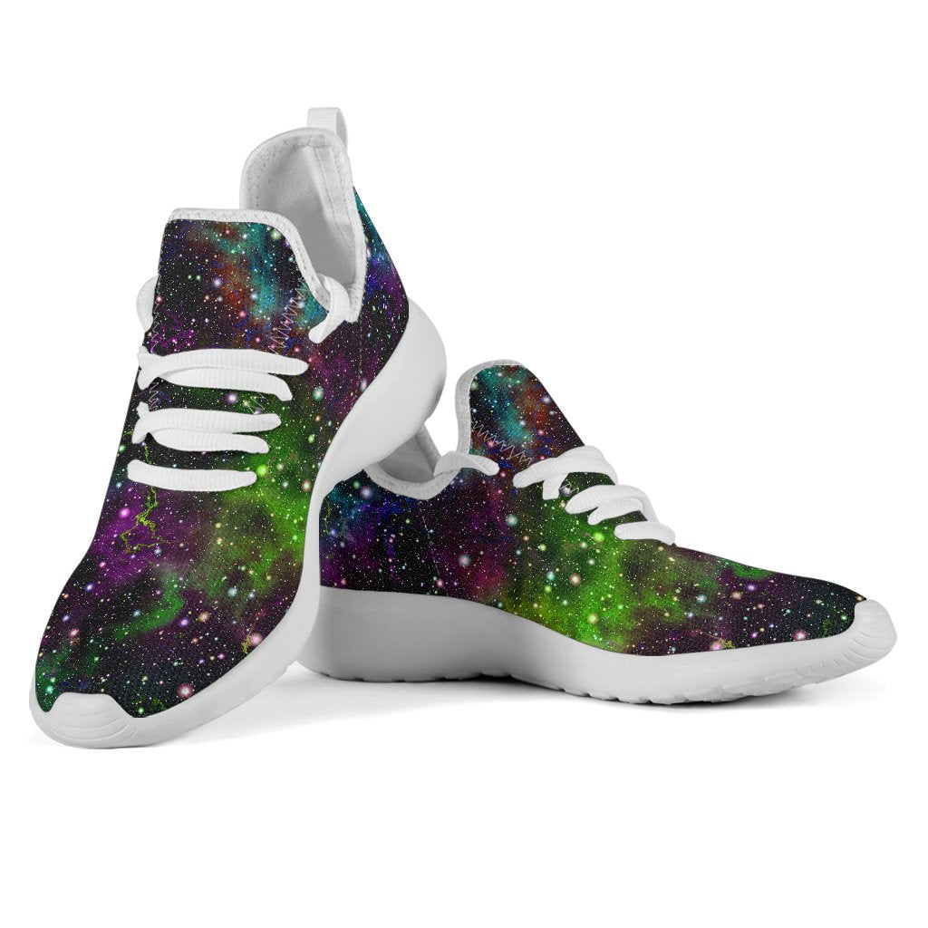 Abstract Dark Galaxy Space Print Mesh Knit Shoes GearFrost