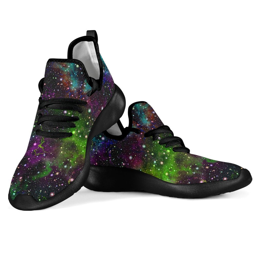 Abstract Dark Galaxy Space Print Mesh Knit Shoes GearFrost