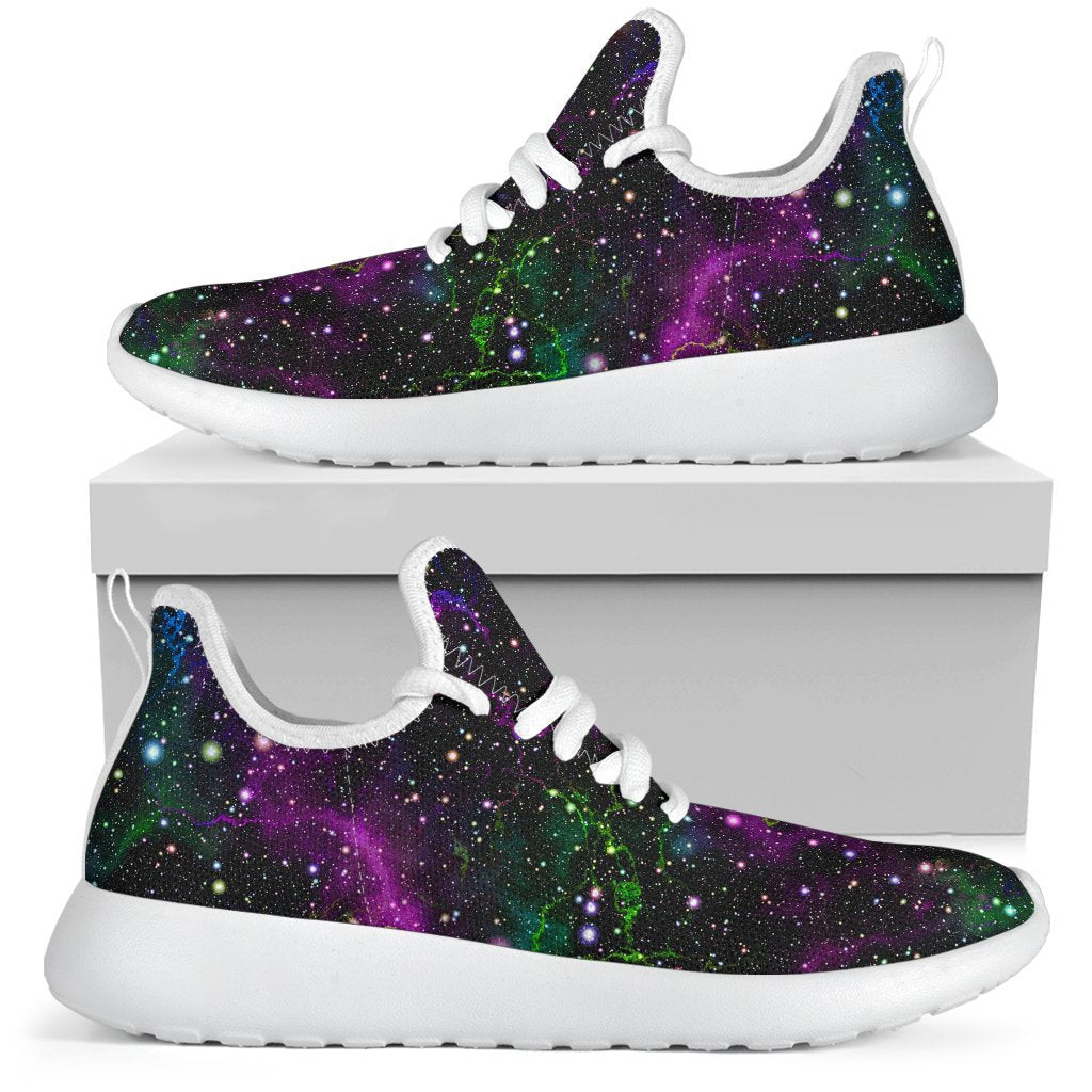 Abstract Dark Galaxy Space Print Mesh Knit Shoes GearFrost