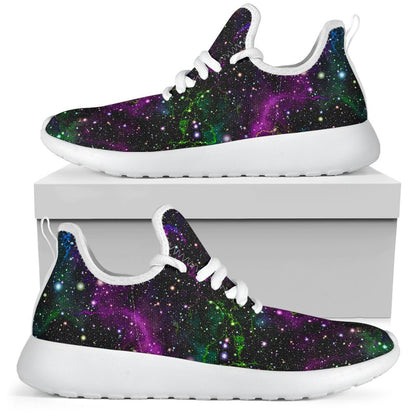 Abstract Dark Galaxy Space Print Mesh Knit Shoes GearFrost