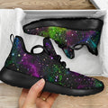 Abstract Dark Galaxy Space Print Mesh Knit Shoes